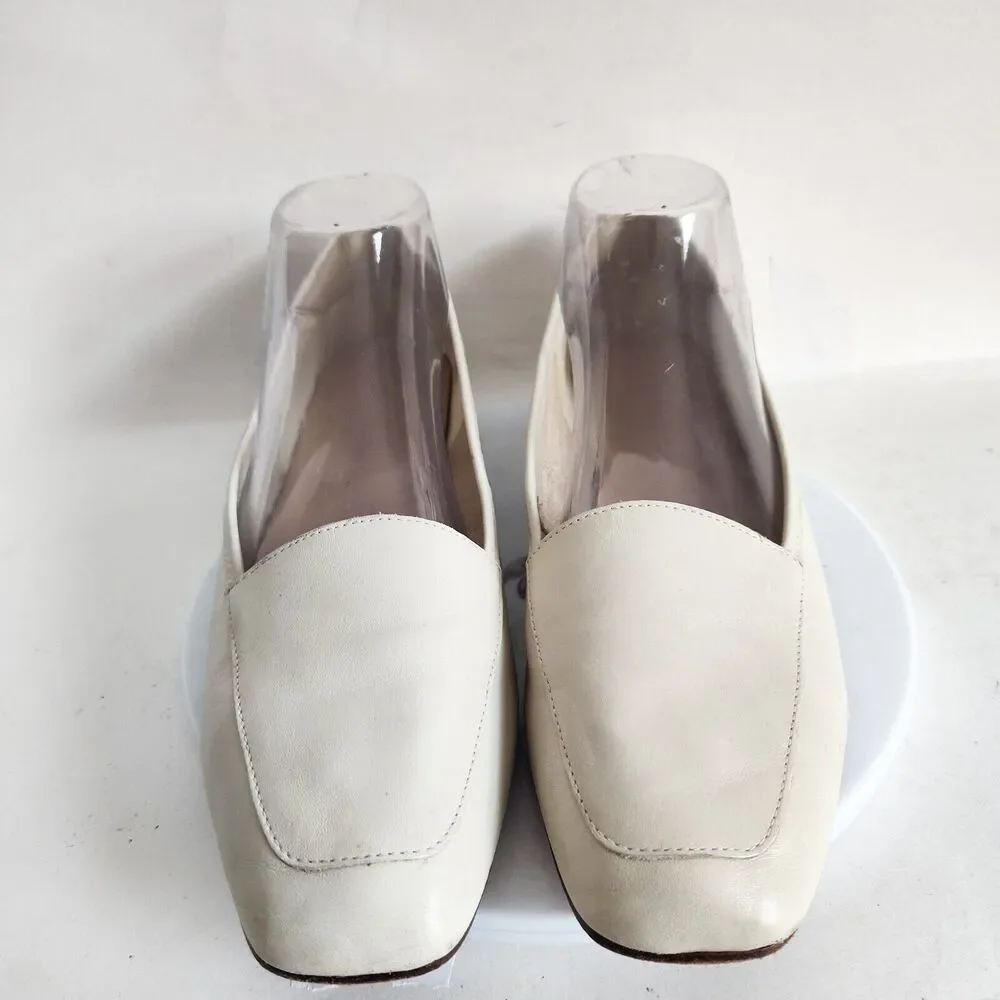 Enzo Angiolini All Leather Sole Cream Slip On Vintage Loafers Flats Liberty 9.5_4